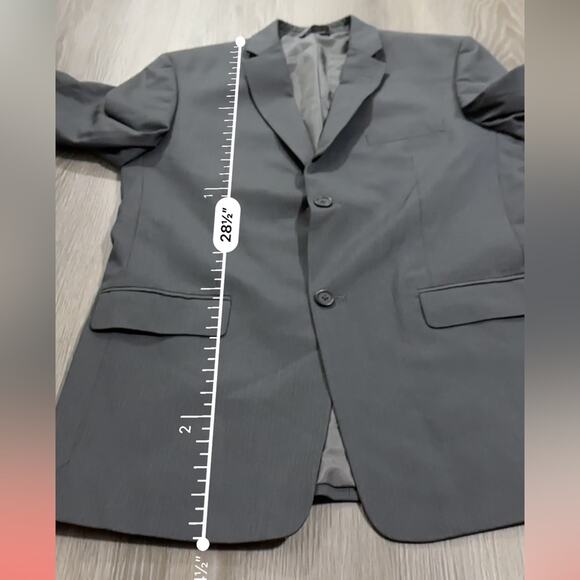 Joseph & Feiss Gray Finely Striped Two Button Long Sleeve Blazer Size 20 - Picture 10 of 10